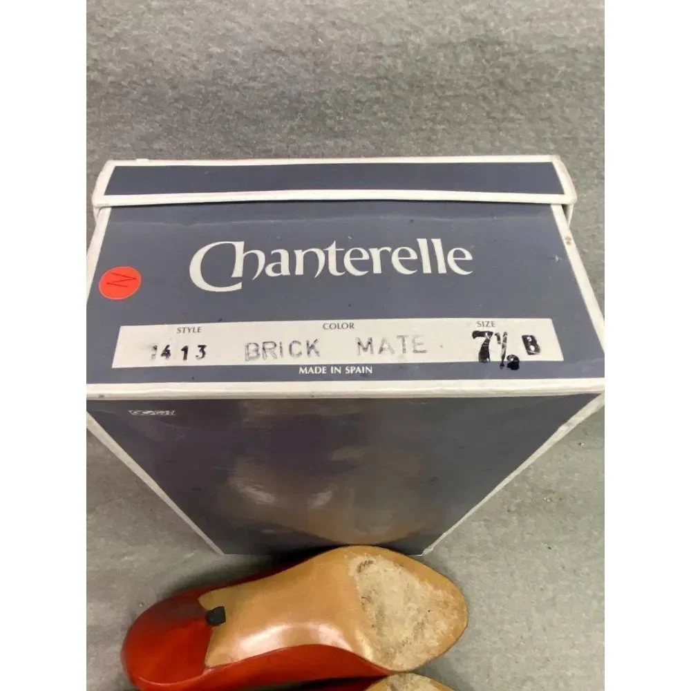CHANTERELLE WOMEN'S HEEL PUMP SHOES BRICK COLOR PEEP‎ TOE SIZE 7 1/2B USED